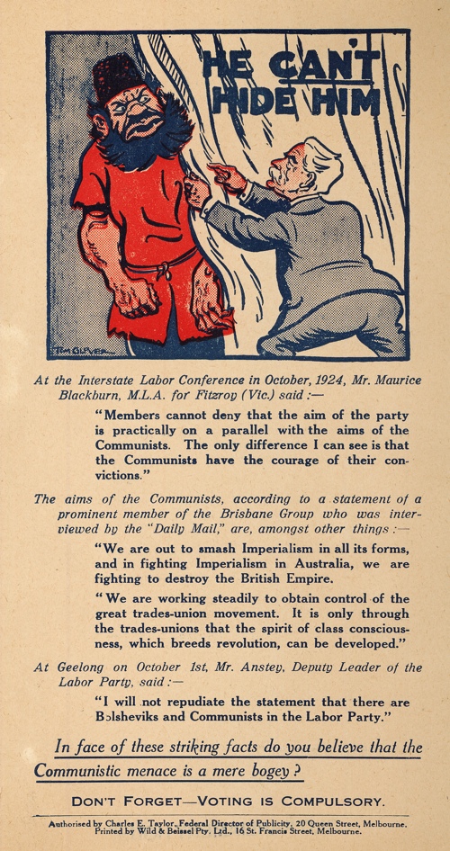 Anti-Communist election material from the 1920s